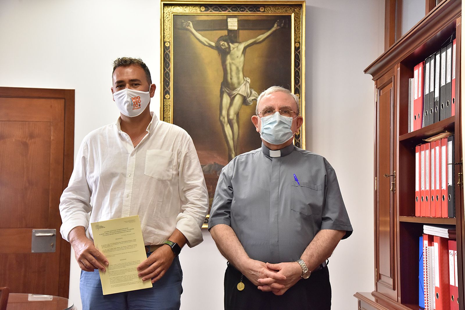 Jesús Tamayo y Manuel Pérez Moya, durante la firma del acuerdo.