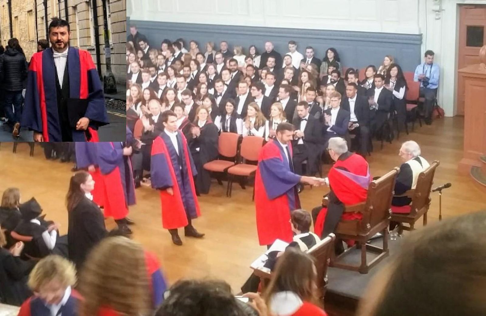 El sanluqueño Marco Antonio Bernal, en el acto de graduación de la Universidad de Oxford.