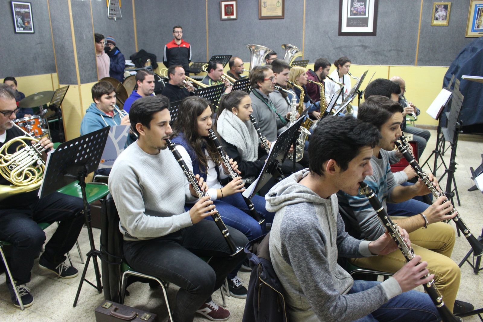 Banda de Música Pedro Álvarez Hidalgo durante un ensayo