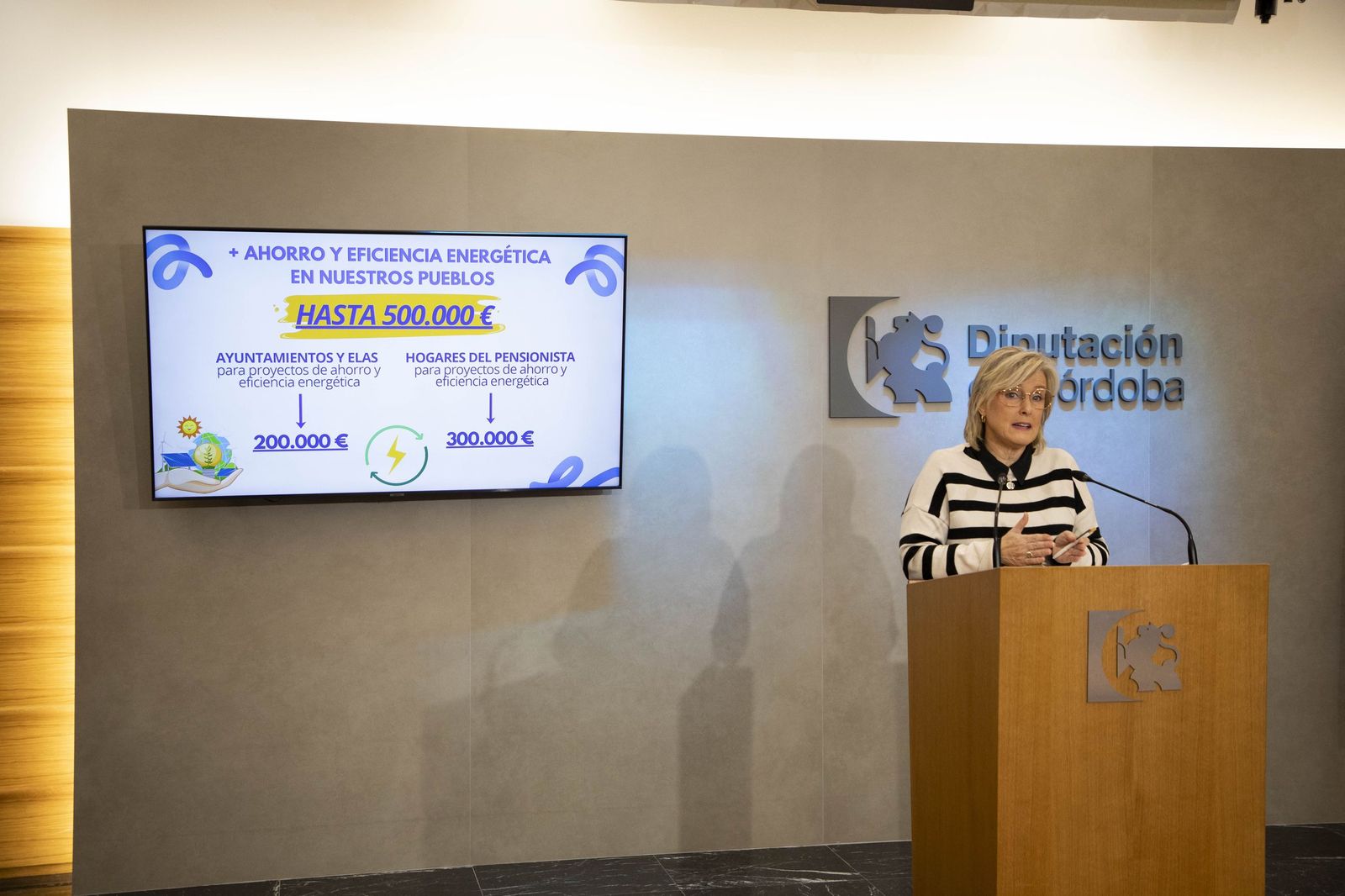 La delegada de Recursos Humanos y Energía de la Diputación de Córdoba, Tatiana Pozo, en la rueda de prensa.