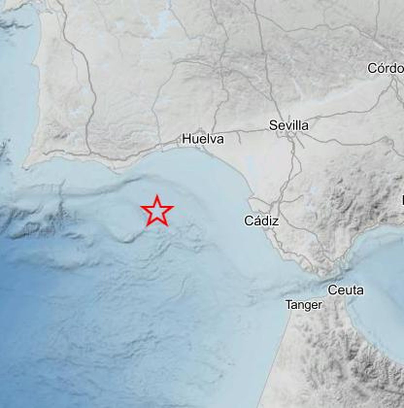 Imagen del Instituto Geográfico Nacional mostrando el epicentro del seísmo