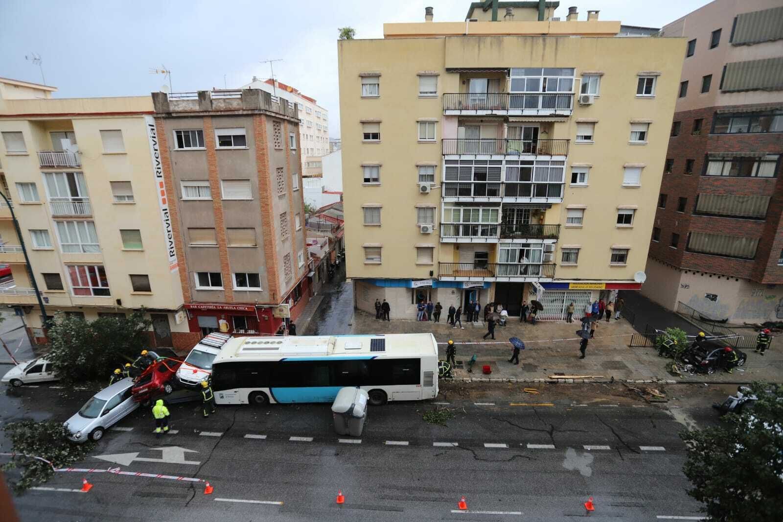Fotos del accidente del autobús en Málaga