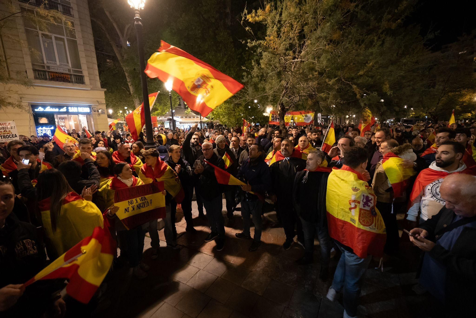 Manifestación contra la amnistía por las calles de Granada
