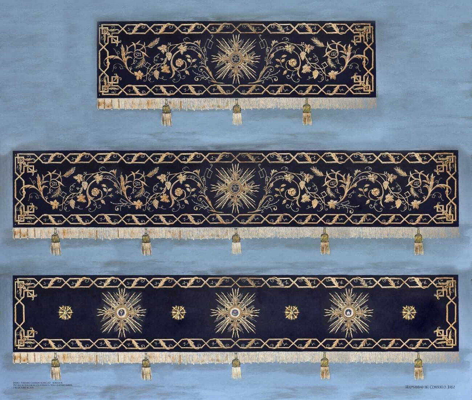 Boceto de las caídas del palio.