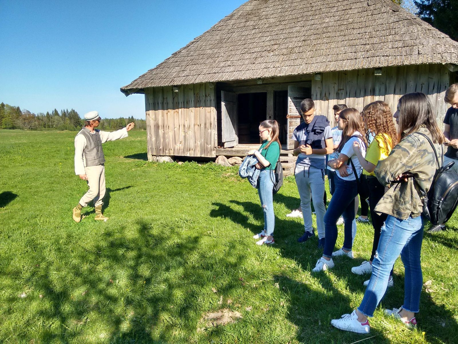 Los alumnos serranos, durante su viaje a Letonia.