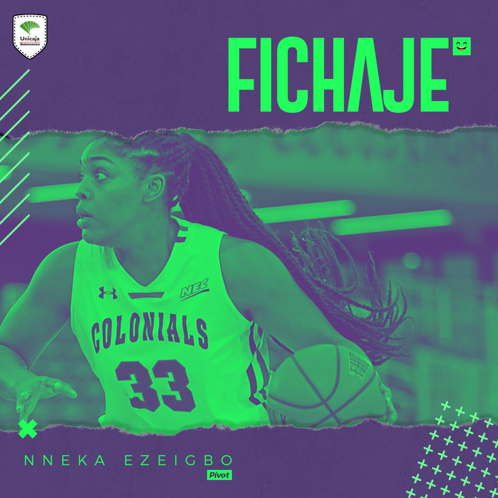 Nneka Ezeigbo, poderío interior para el Unicaja Femenino.