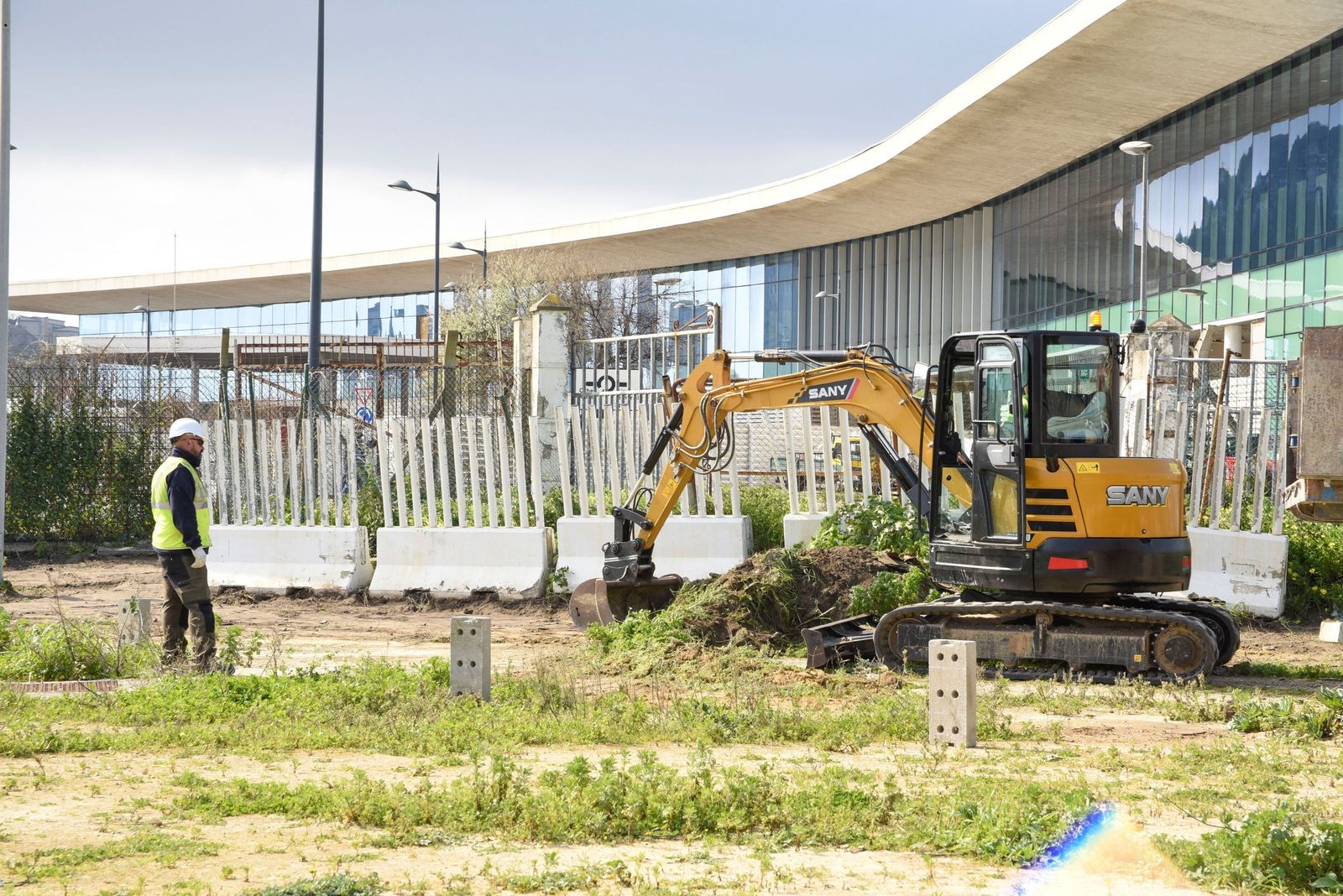 Obras en La Línea junto a Gibraltar.