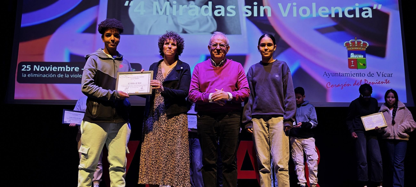 Los centros educativos de Vícar presentan '4 Miradas sin Violencia' en el Festival Escolar de Vídeos