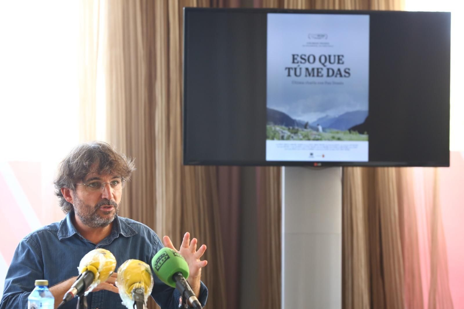 Jordi Évole esta mañana en Málaga en la presentación del documental
