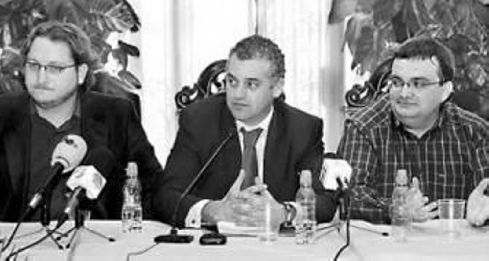 Luis Calvo, Javier Carnero y el productor José María Asensi.
