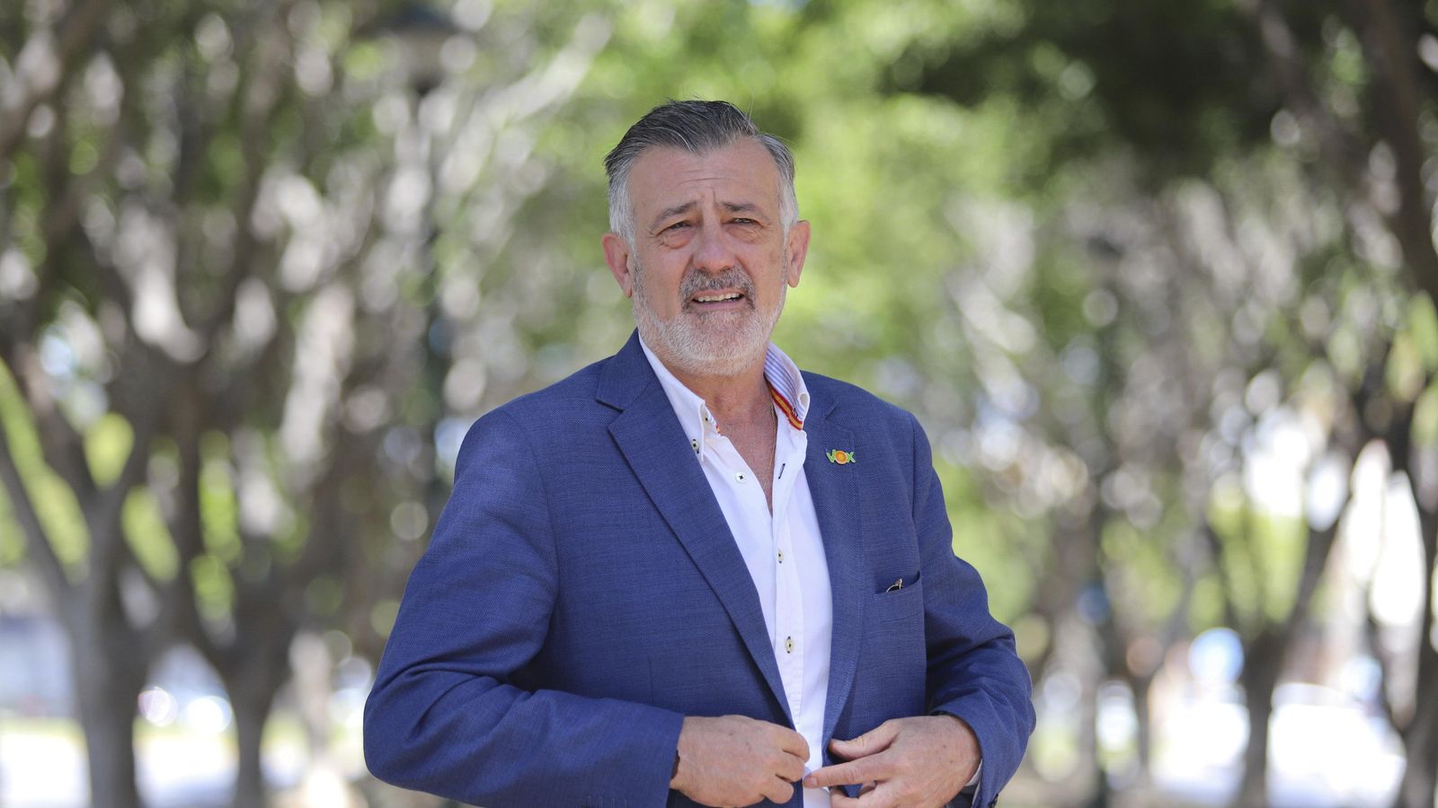 El líder de Vox en Málaga, antes de la entrevista.