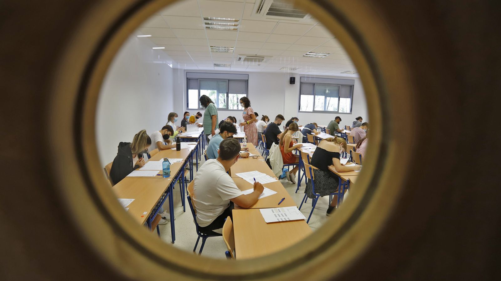 Prueba celebrada el año pasado en un aula de la Universidad de Huelva.