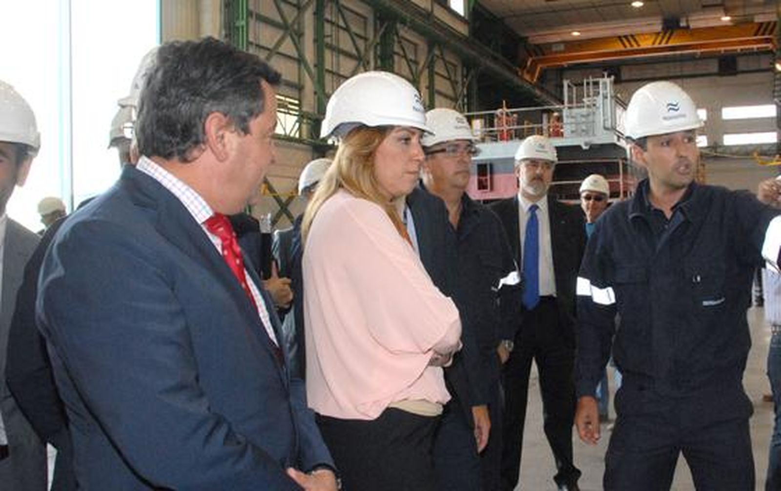 Díaz también visitó el astillero de San Fernando.

Foto: Rioja