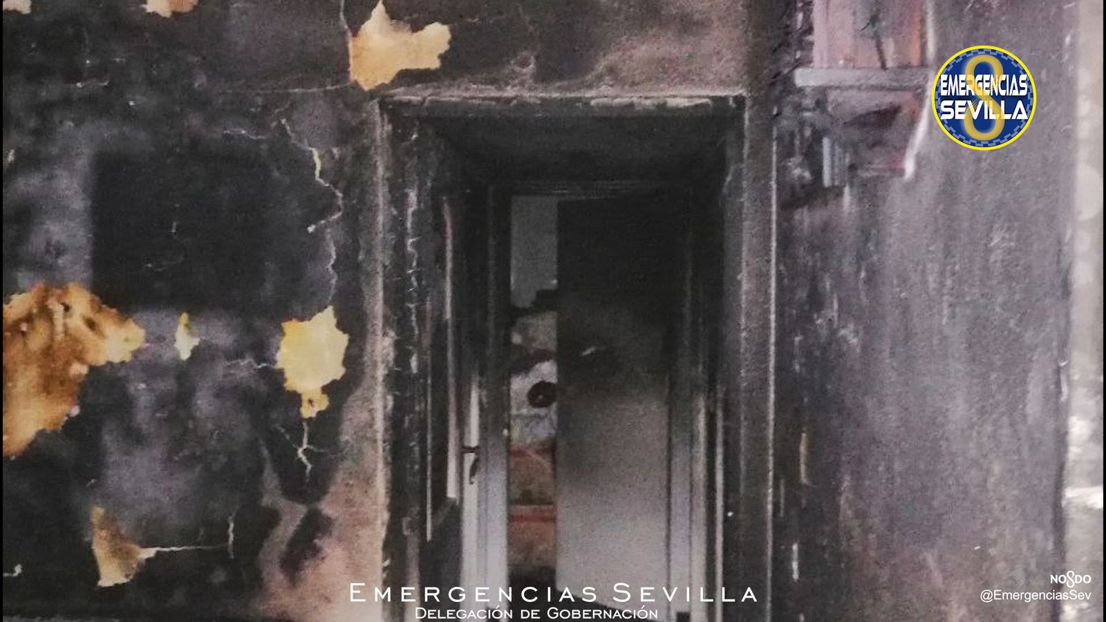 Estado del interior de la vivienda tras el incendio.
