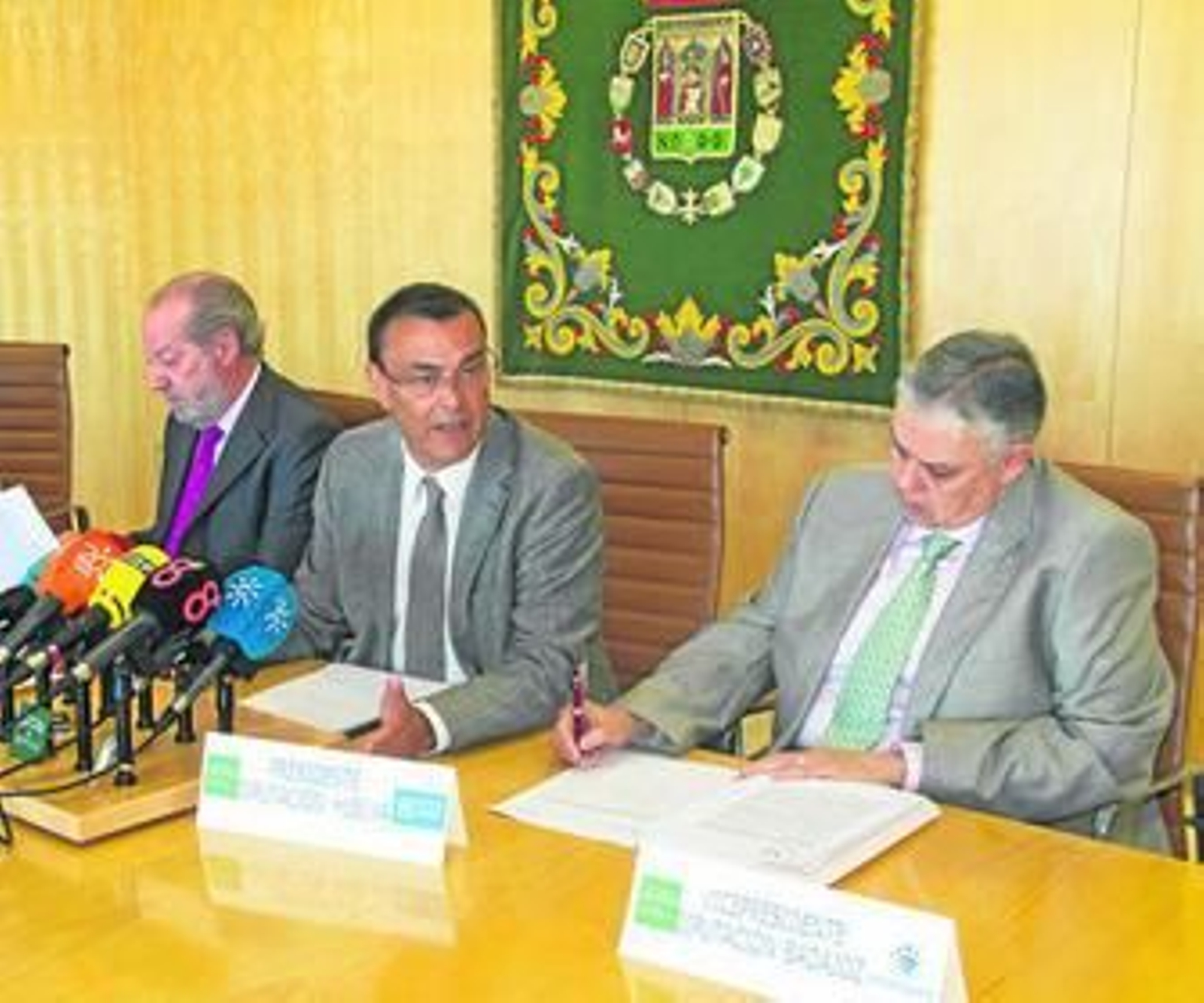 Caraballo -en el centro- toma la palabra en el encuentro de las diputaciones.