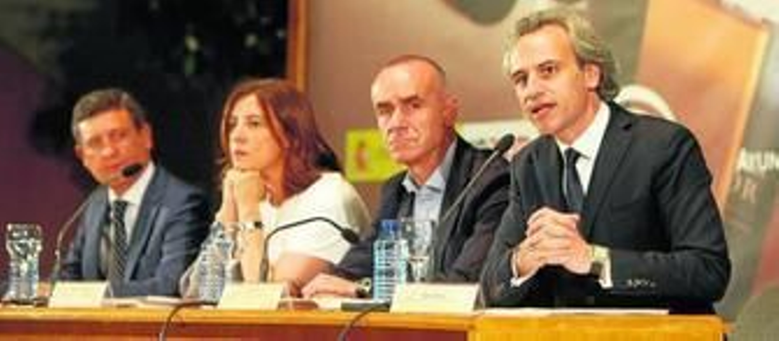 Eduardo Tamarit, Montserrat Iglesias, Antonio Muñoz y Pedro Halffter, durante la presentación de los contenidos de la nueva temporada.