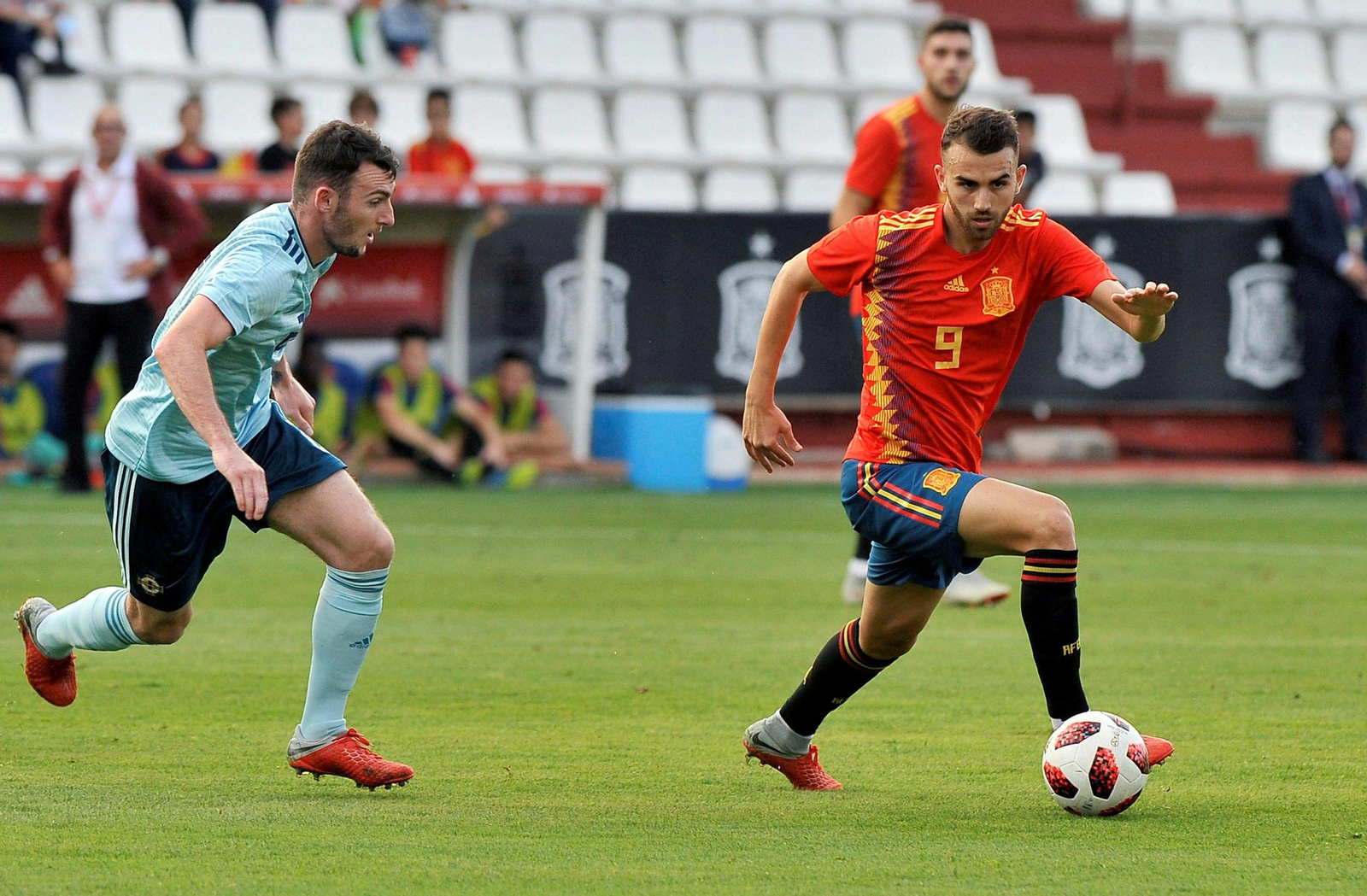El delantero Borja Mayoral, en el duelo ante Irlanda del Norte en el Carlos Belmonte.