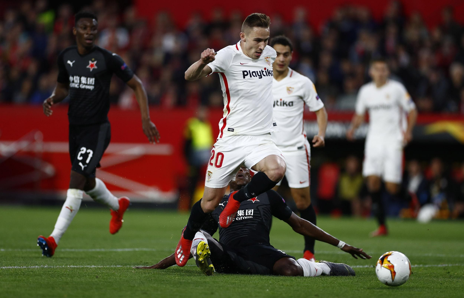 Las imágenes del Sevilla FC - Slavia de Praga