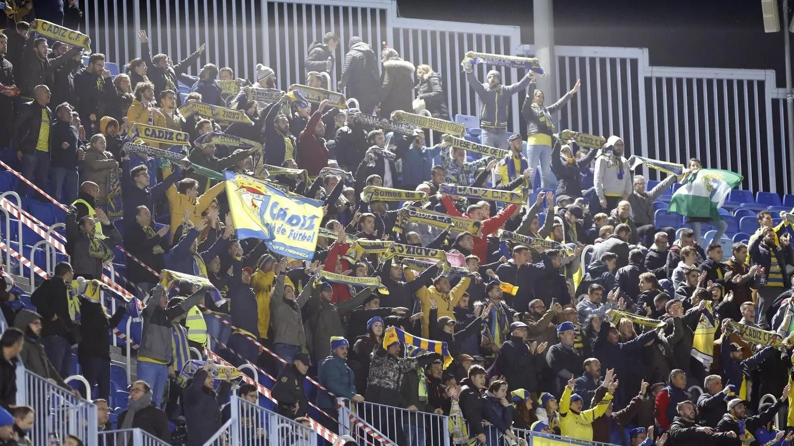 Cadistas en La Rosaleda en una imagen de archivo.