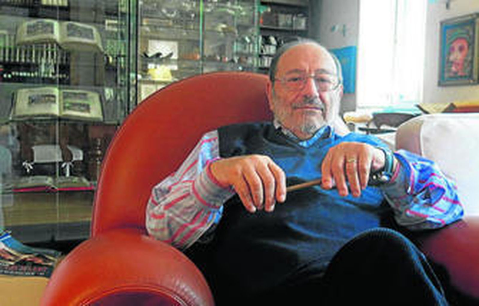 Umberto Eco, en su casa.