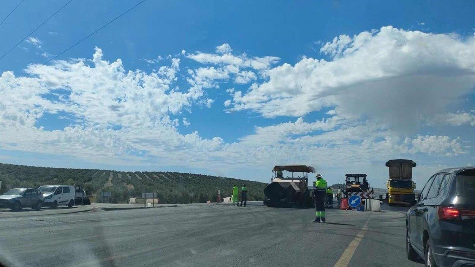 Obras en la A-306 a la altura de Torredonjimeno.