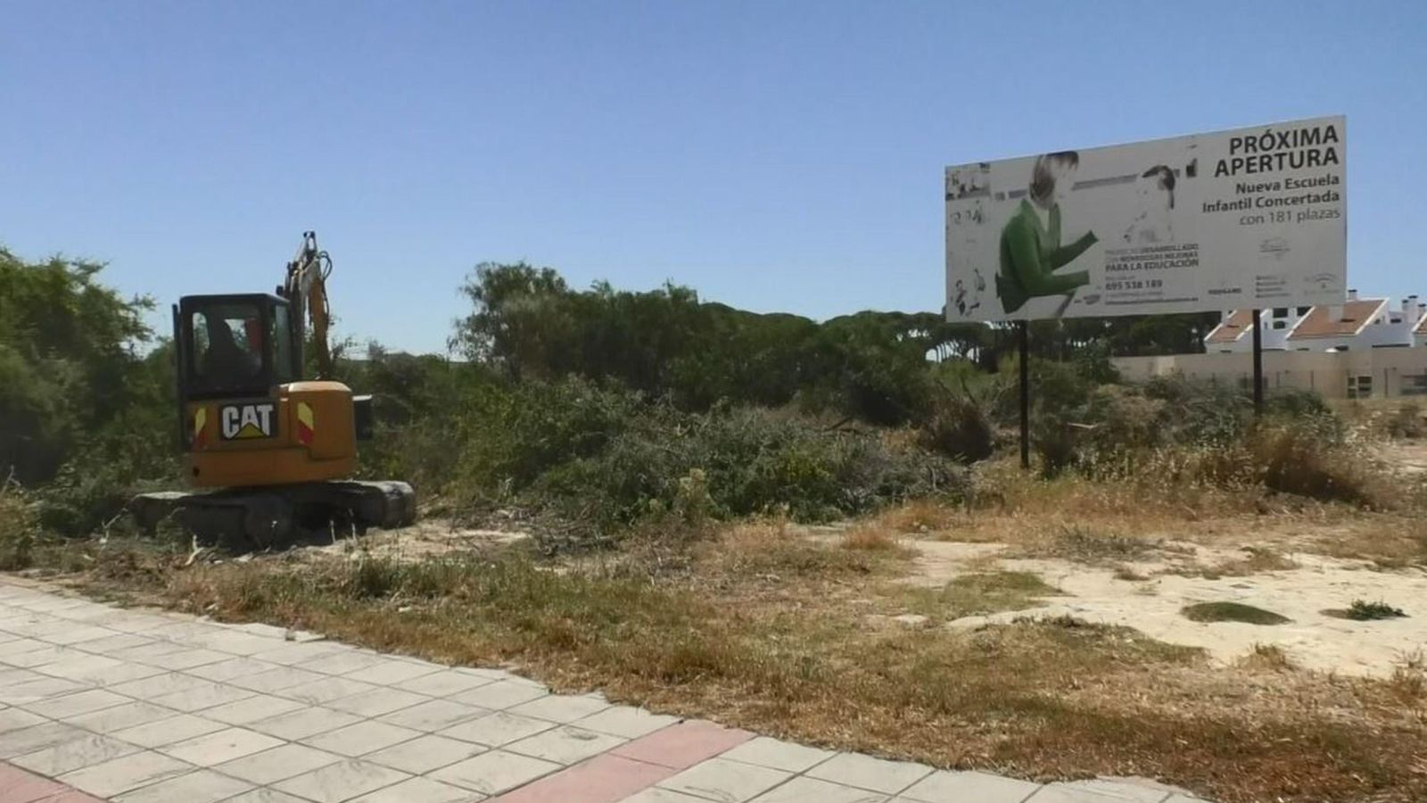 Preparativos en la parcela donde se construirá el colegio