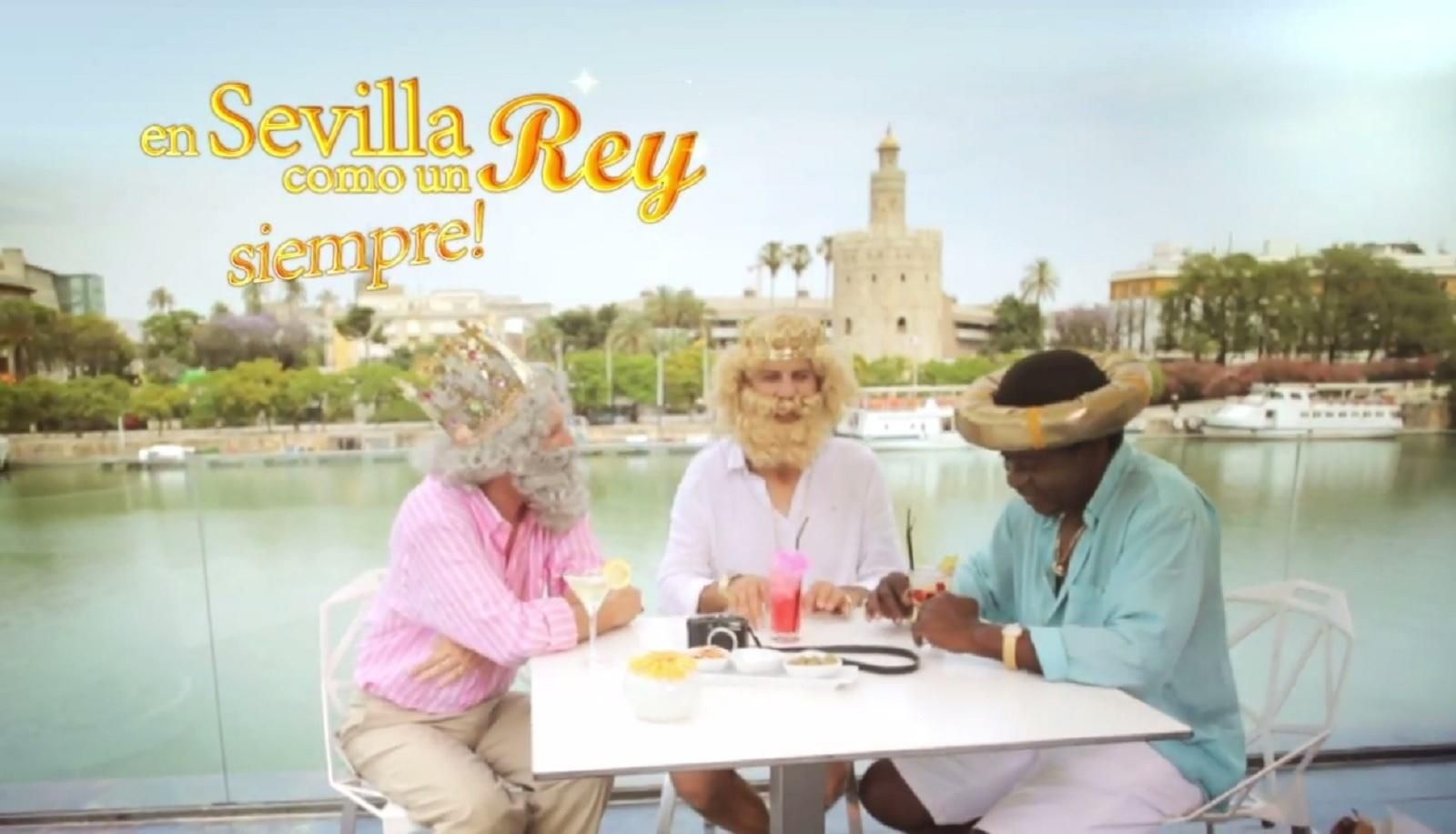 Fotograma del vídeo promocional con los Reyes Magos realizado durante el mandato de Zoido.