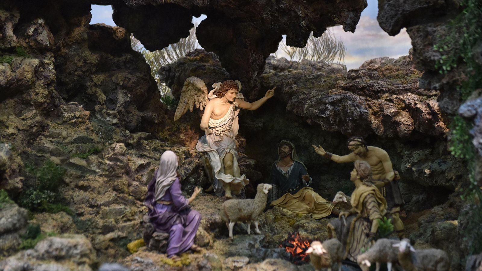 Detalle del belén del Círculo Mercantil