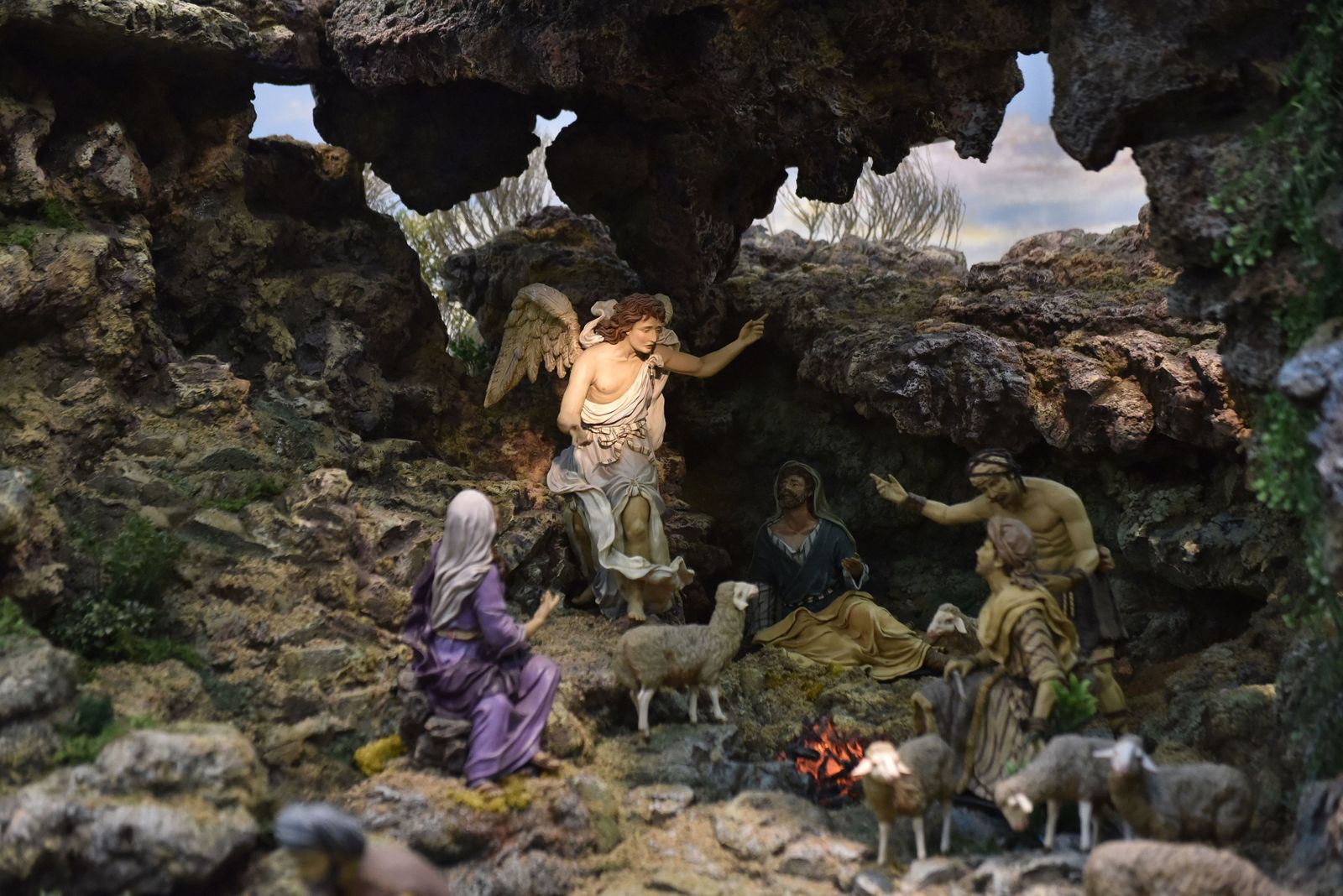 Detalle del belén del Círculo Mercantil