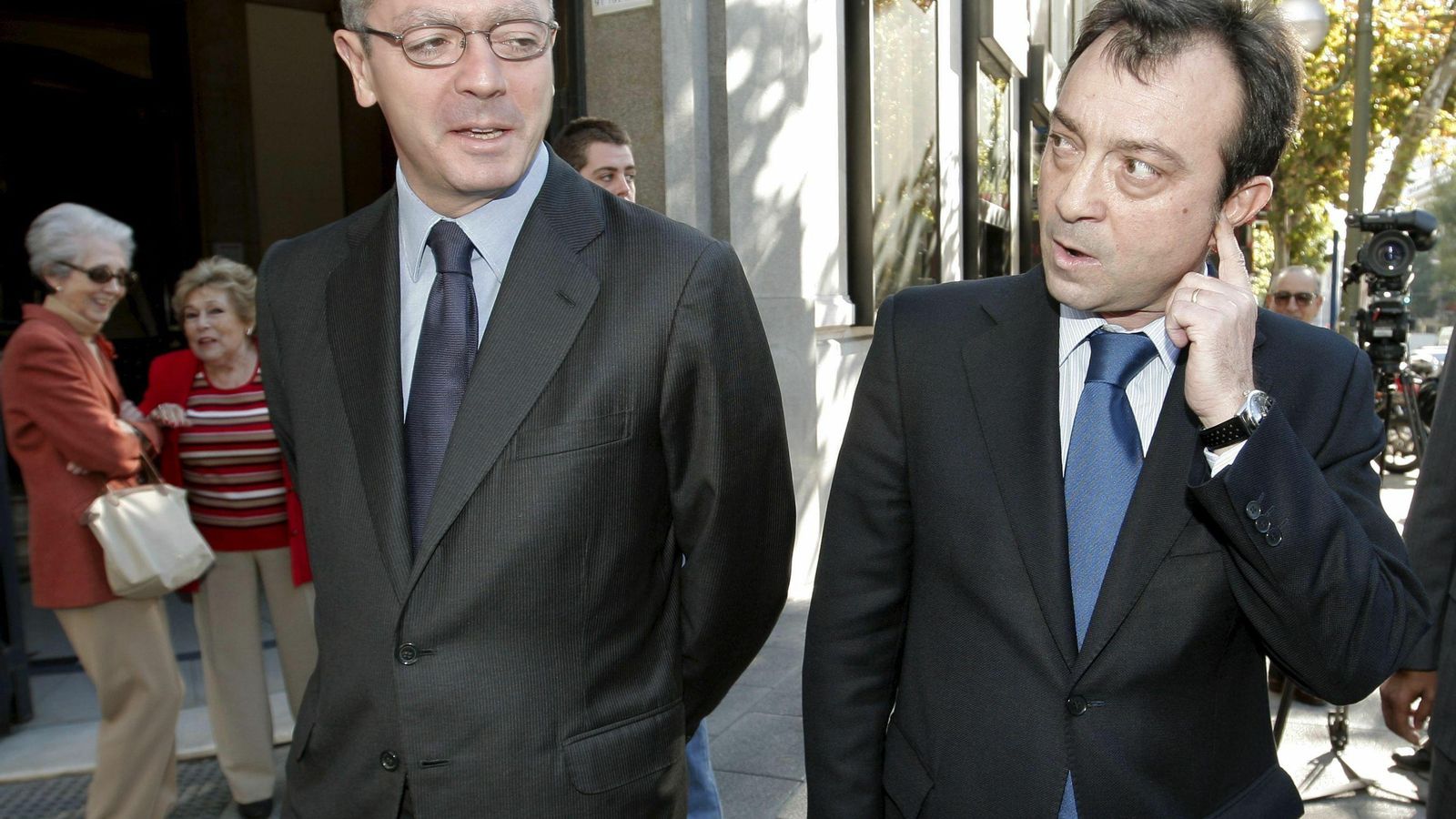 Alberto Ruiz Gallardón con el que fue su vicealcalde Manuel Cobo