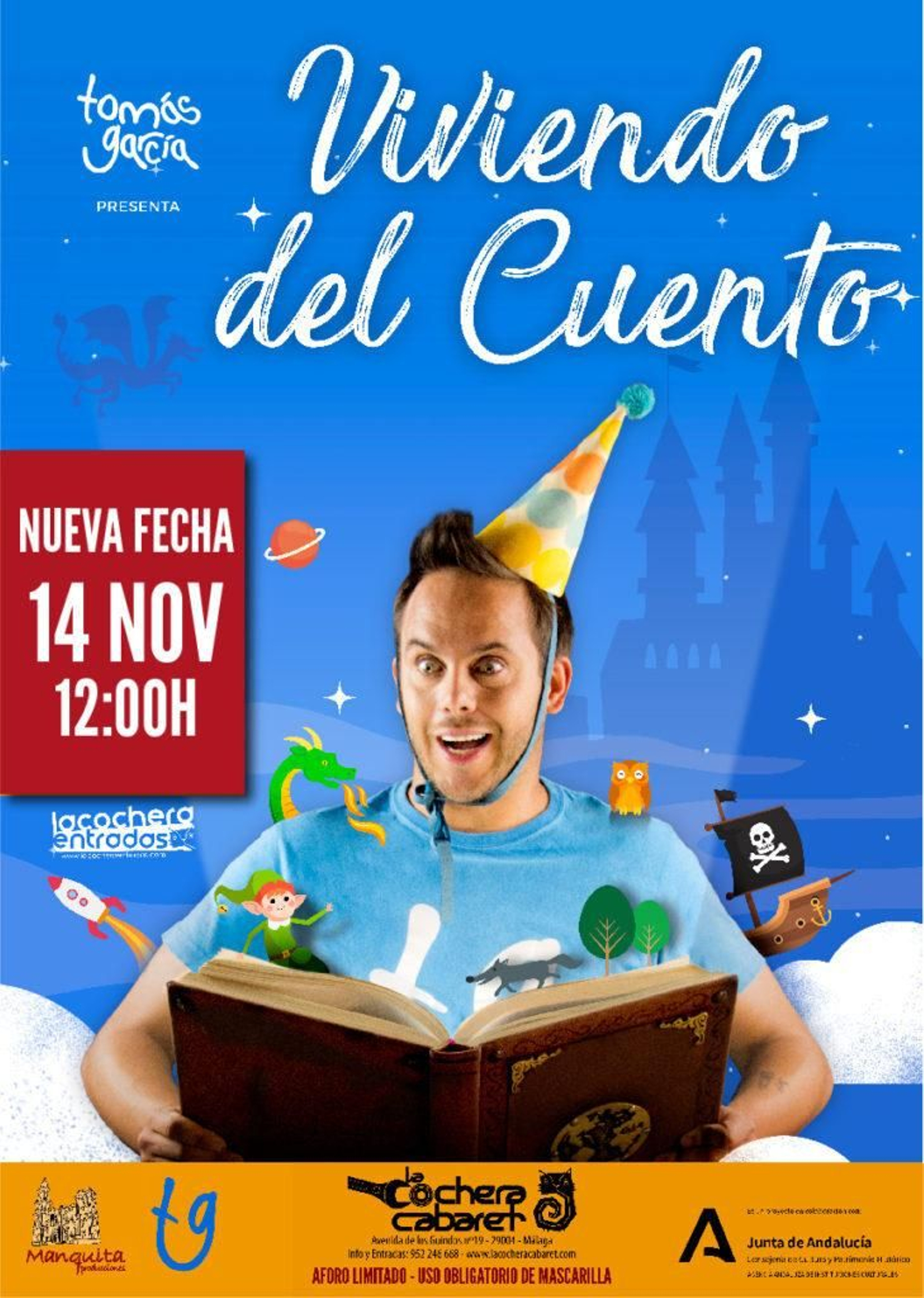 Cartel de 'Viviendo del cuento' de Tomás García.
