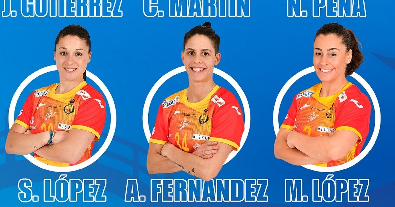 Sole López y Marta López, con la selección.