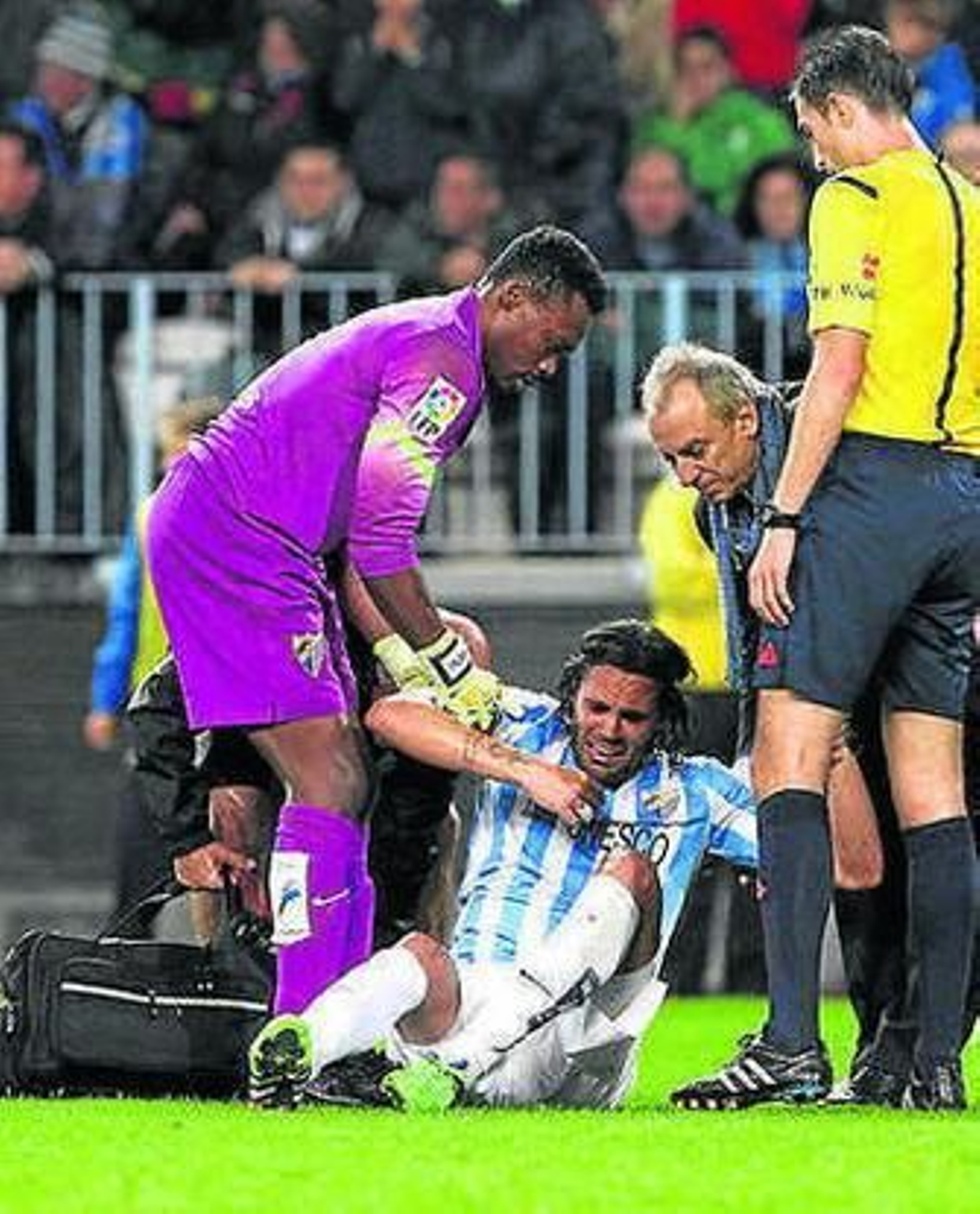 Sergio Sánchez, al lesionarse.