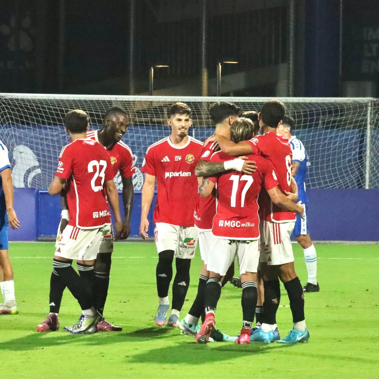 El Nàstic celebra un gol esta pretemporada.