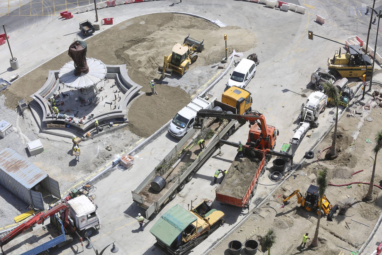Fotos de la reurbanización del Metro de Málaga, a vista de pájaro.