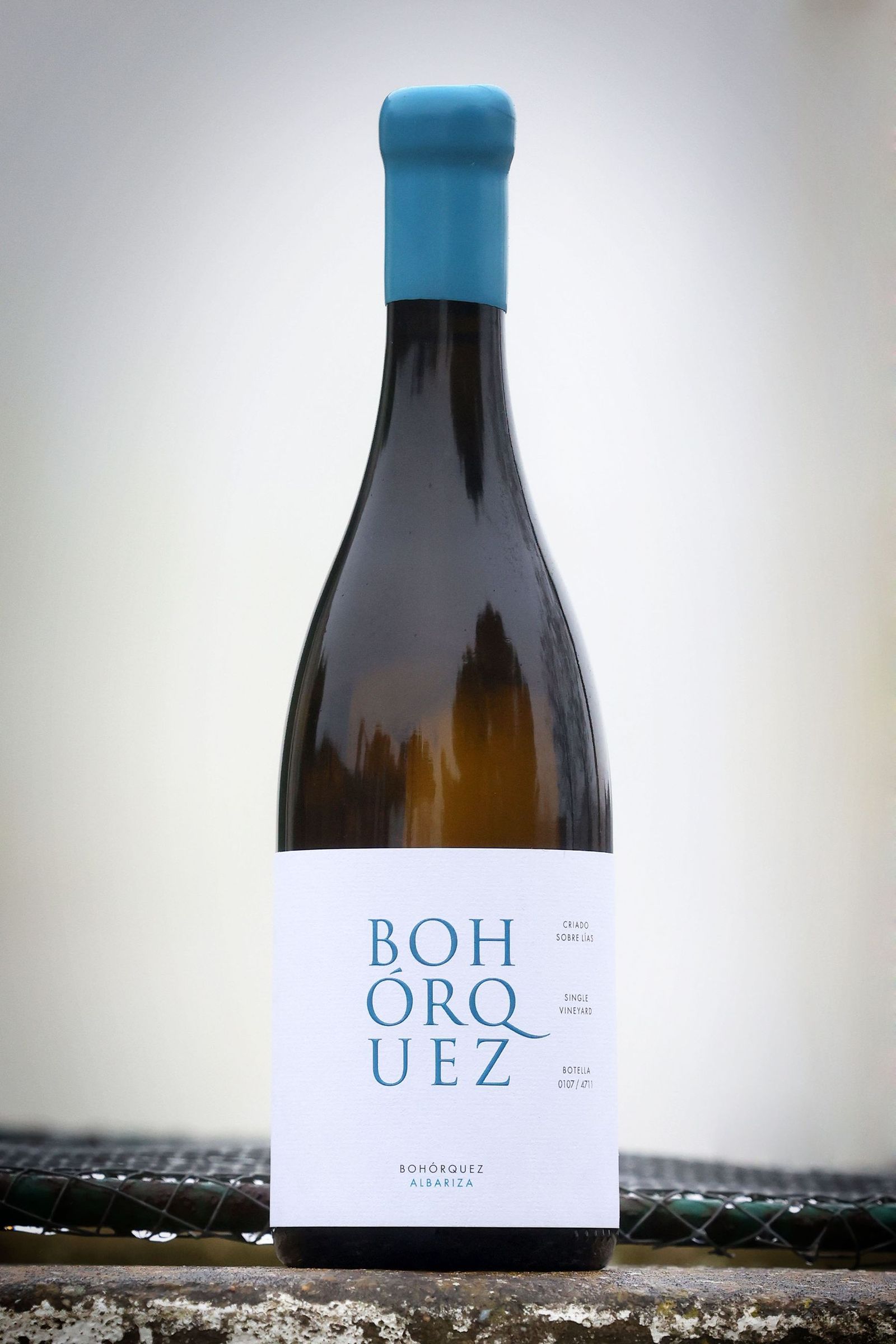 Botella de 'Bohórquez Albariza', el vino con el que Bodegas Bohórquez se estrena en el Marco de Jerez.