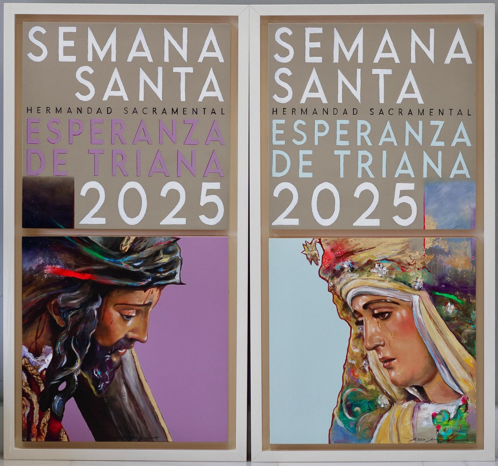 Dos de las piezas que conforman el cartel de la Esperanza de Triana.