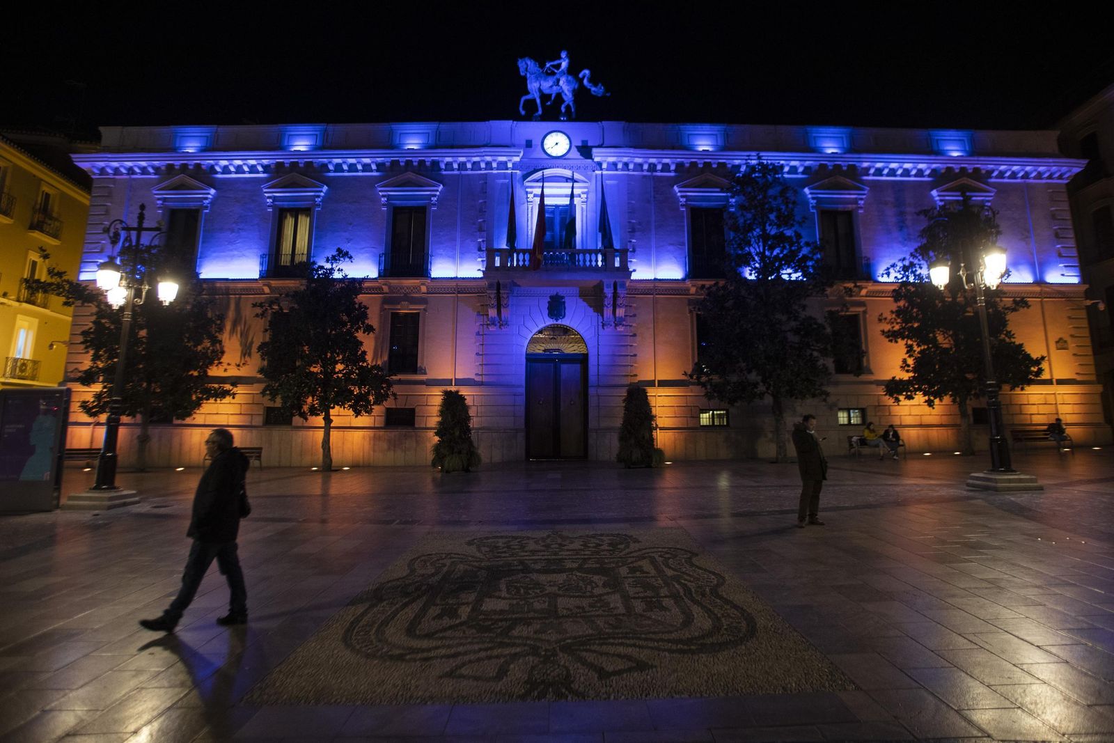 Imagen de archivo de la Plaza del Carmen, sede del Ayuntamiento, con las luces apagadas