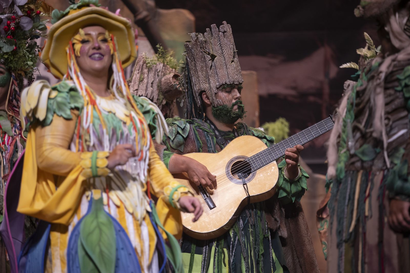 Imágenes de la actuación de la comparsa de Huelva "La vieja verde" en el Carnaval Colombino