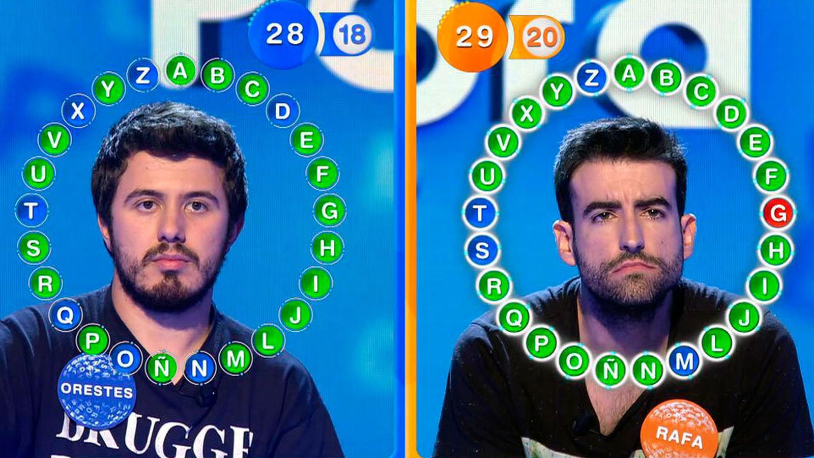 Orestes y Rafa Castaño en un 'Pasapalabra' de 2019