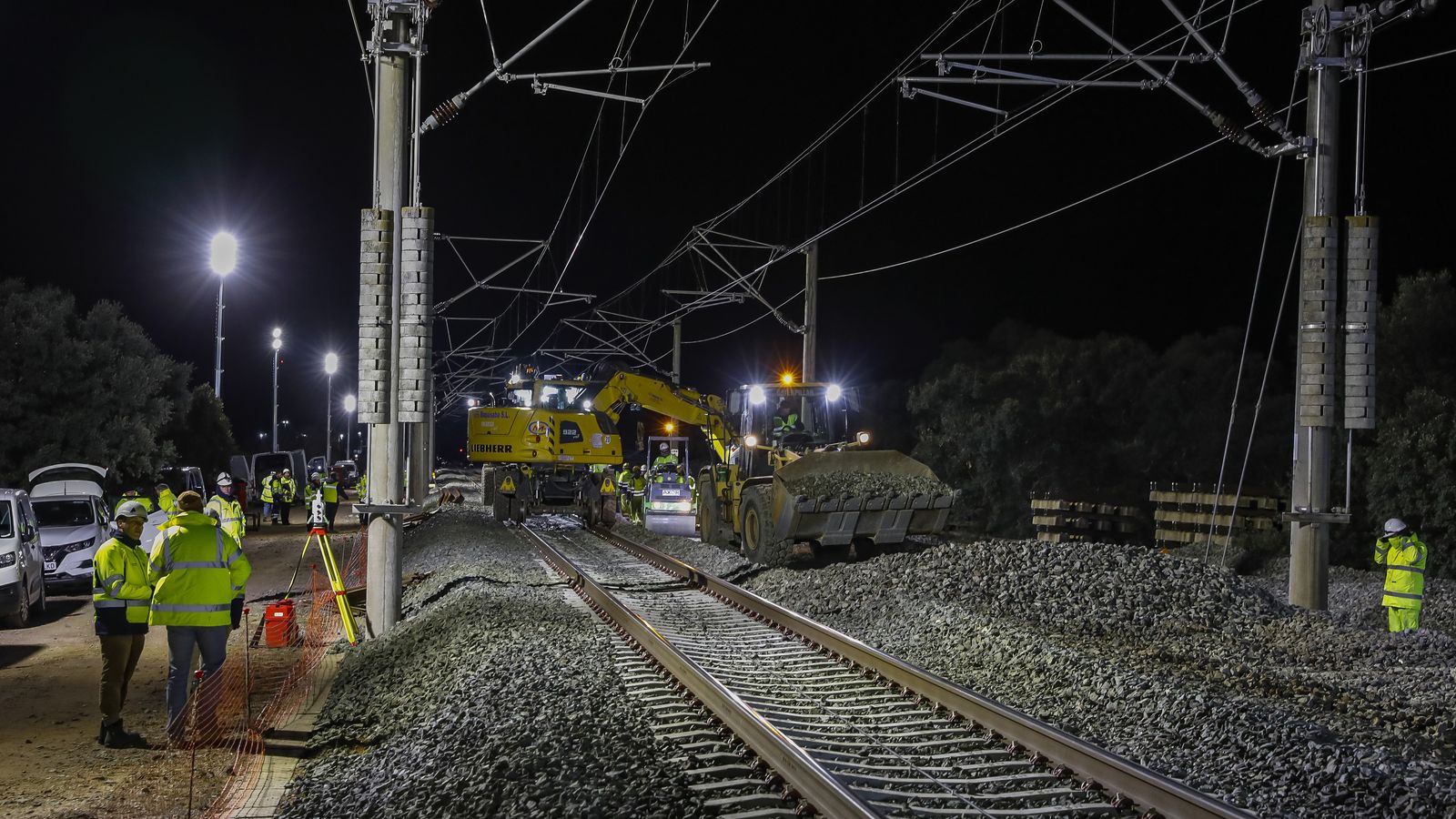 Trabajos de renovación de los desvíos LAV Madrid-Sevilla.
