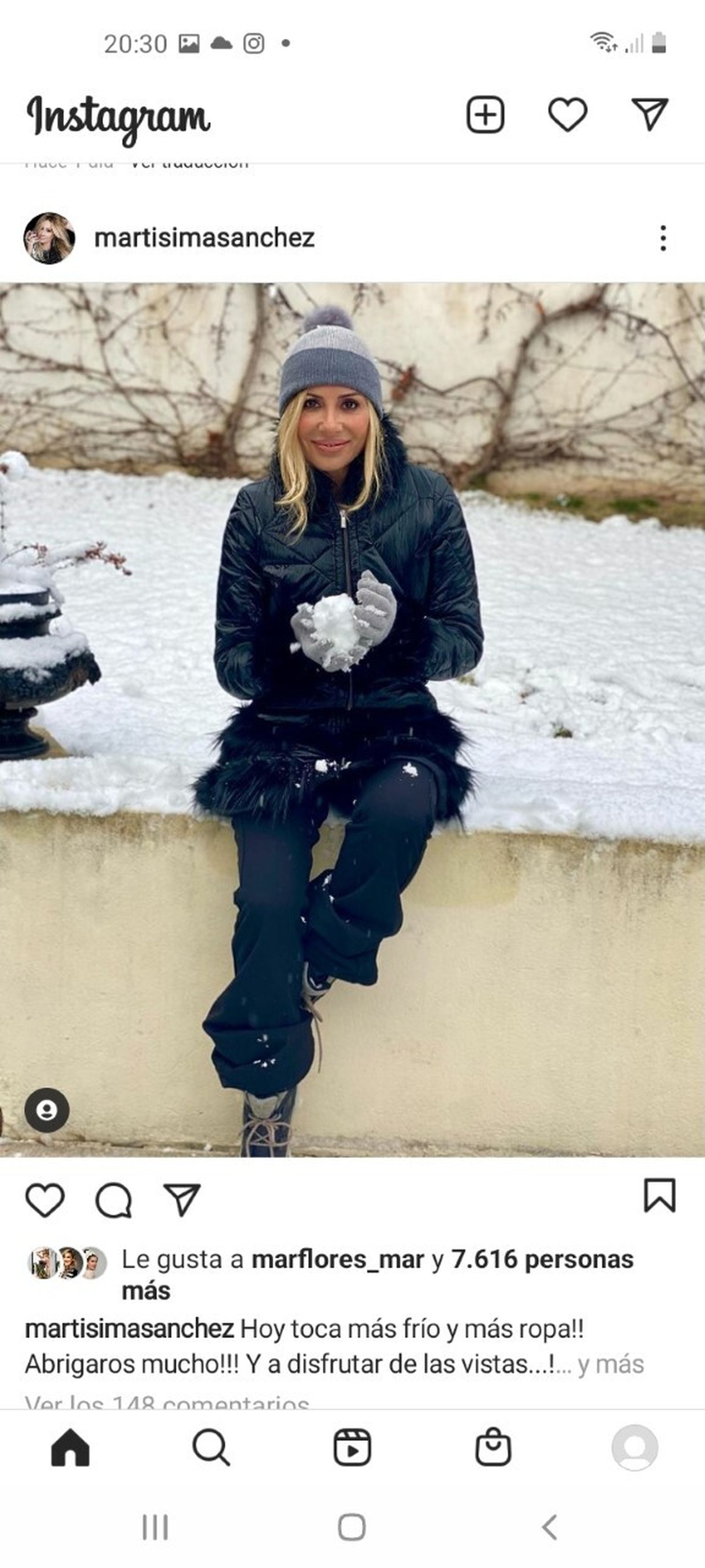 Marta Sánchez y su bola de nieve