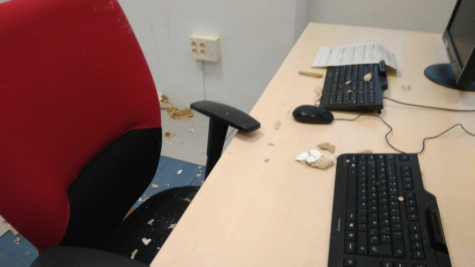 Afectación en las oficinas. Afectación en las oficinas.