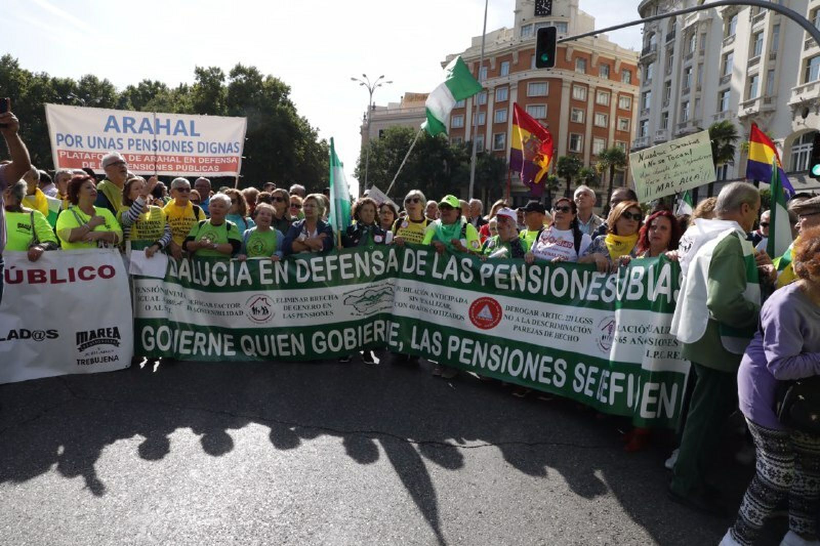 Manifestación de los pensionistas en Madrid este miércoles.