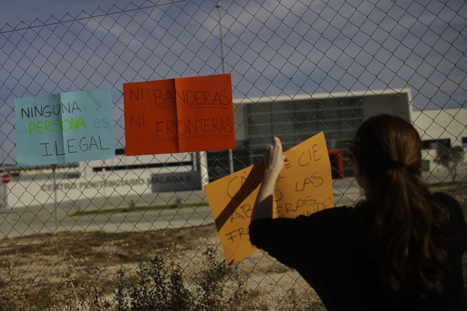 Protesta este pasado domingo ante la cárcel de Archidona.