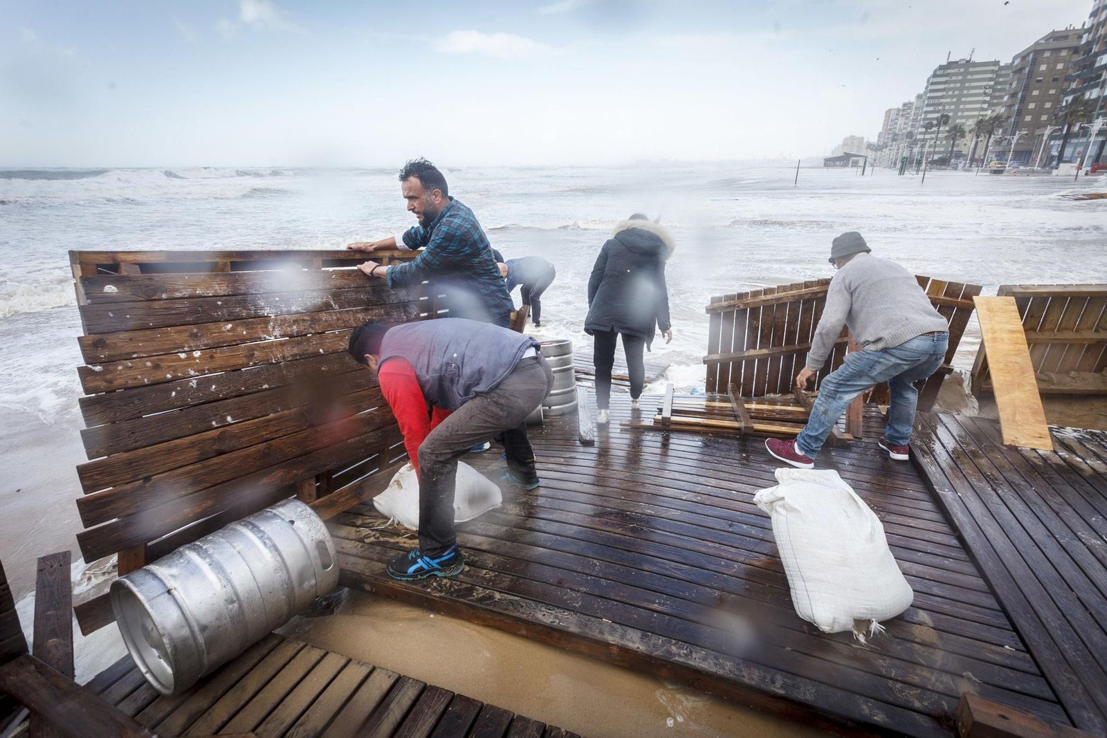 Efectos del temporal en Cádiz