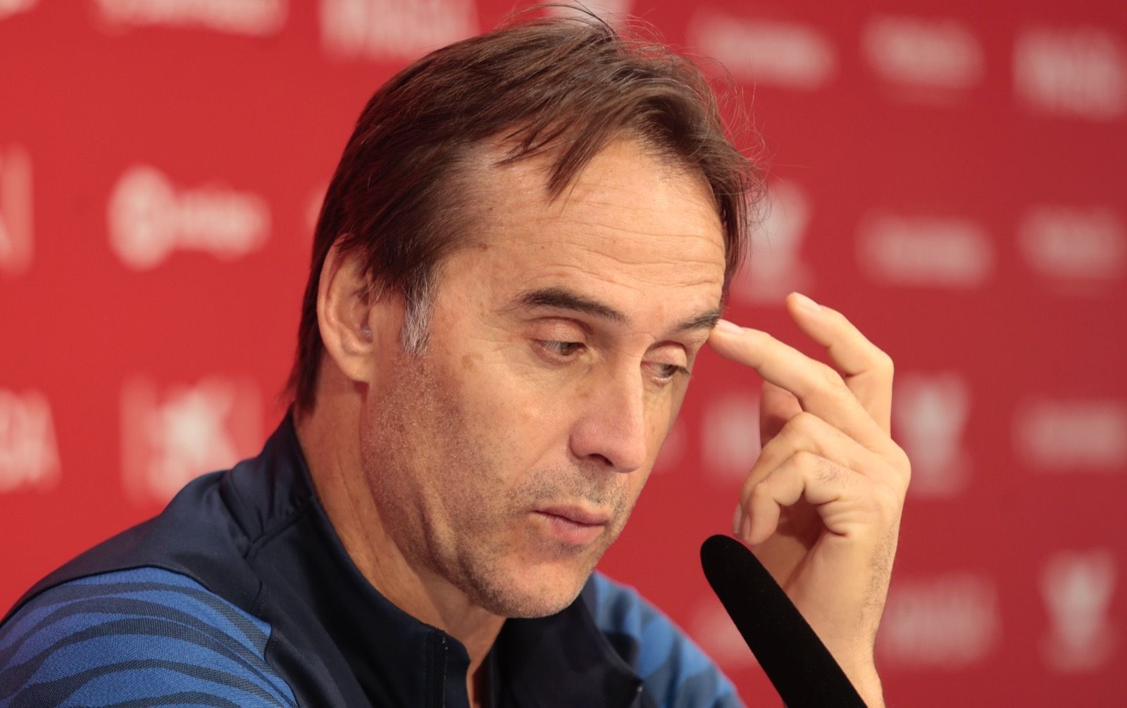 Lopetegui, en la sala de prensa del Estadio Jesús Navas.
