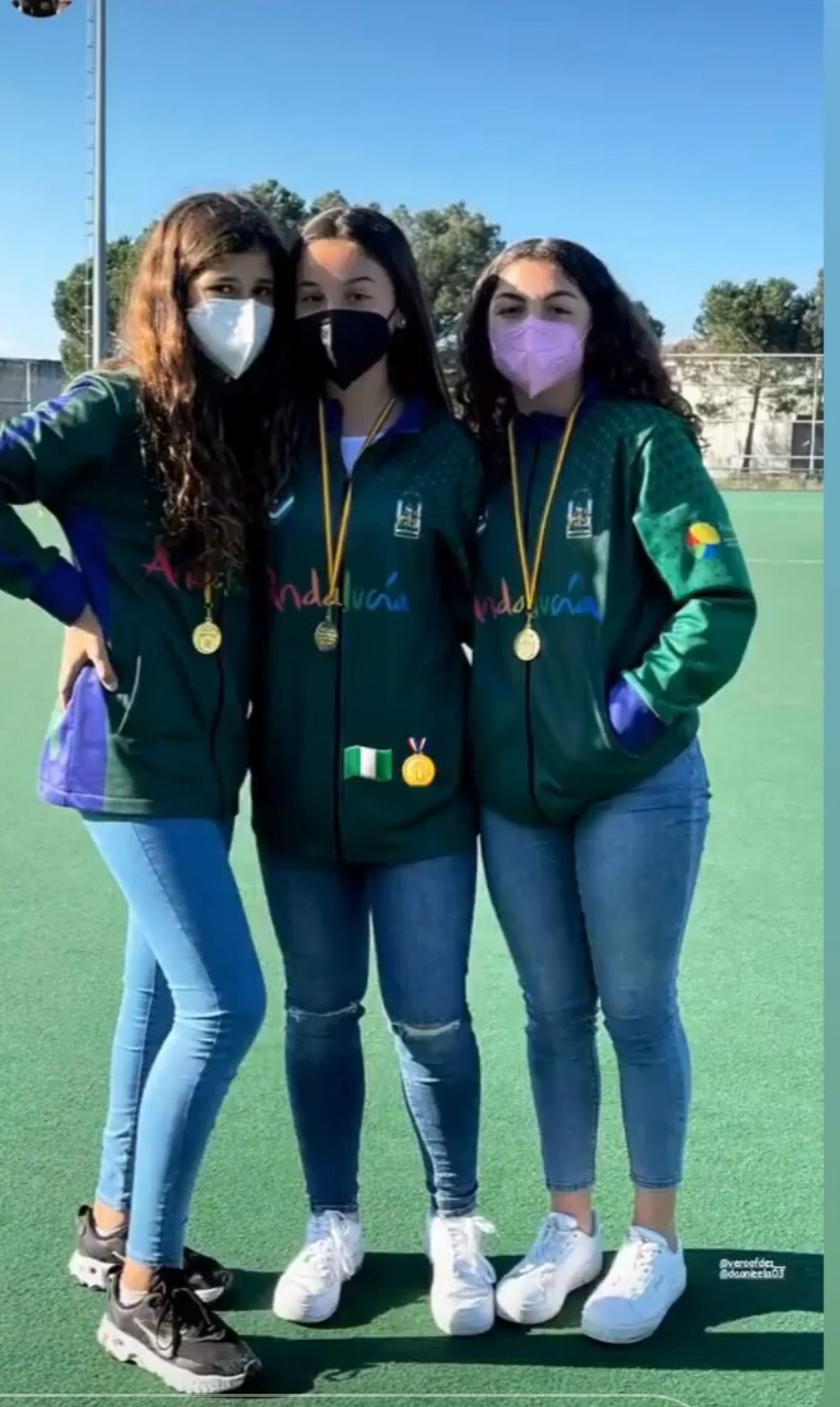 Alba, Verónica y Daniela, las jóvenes pechineras campeonas de España de hockey