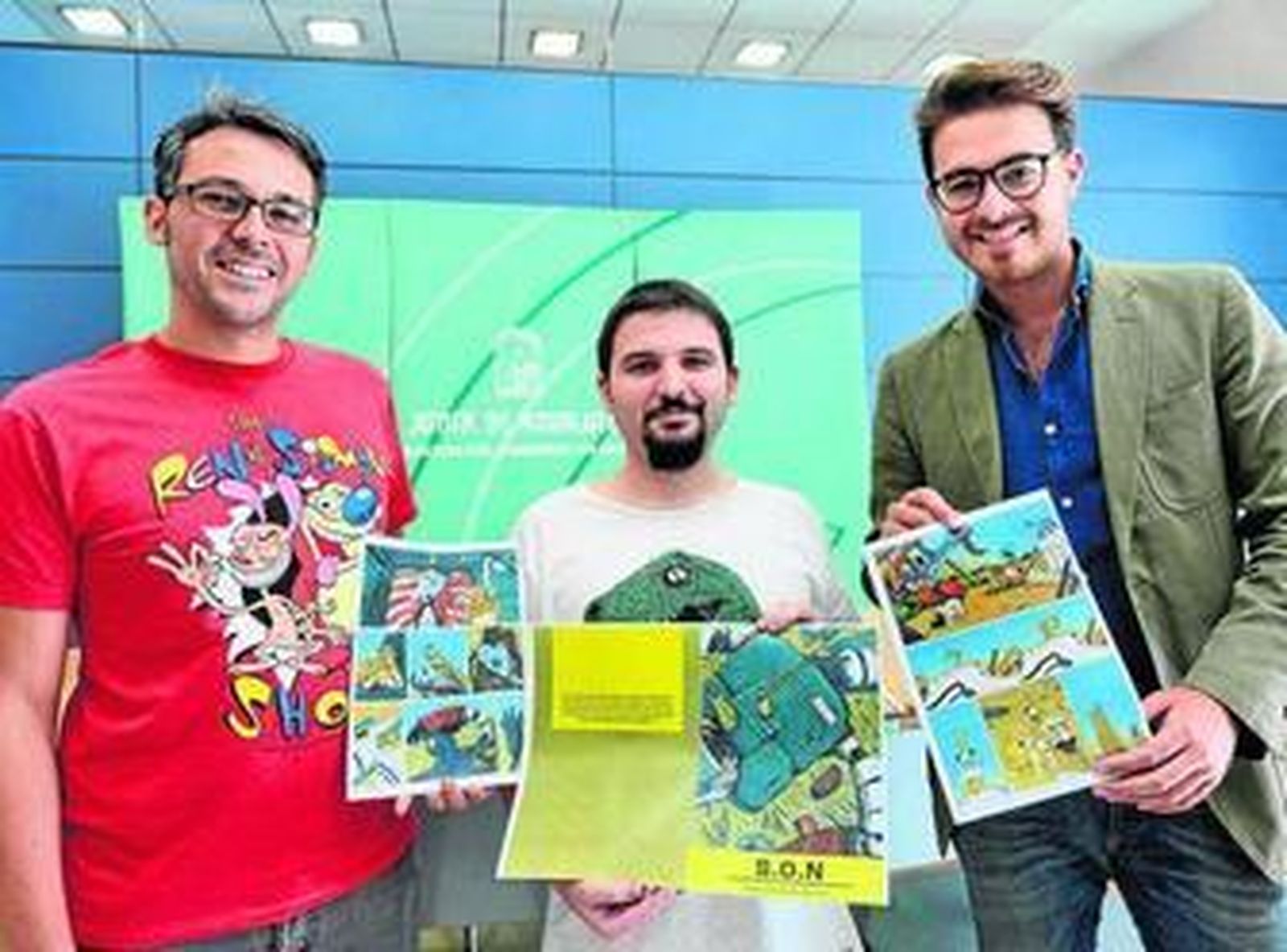 Ramiro Fernández, en el centro, junto a Guillermo Quero y José Antonio Bautista