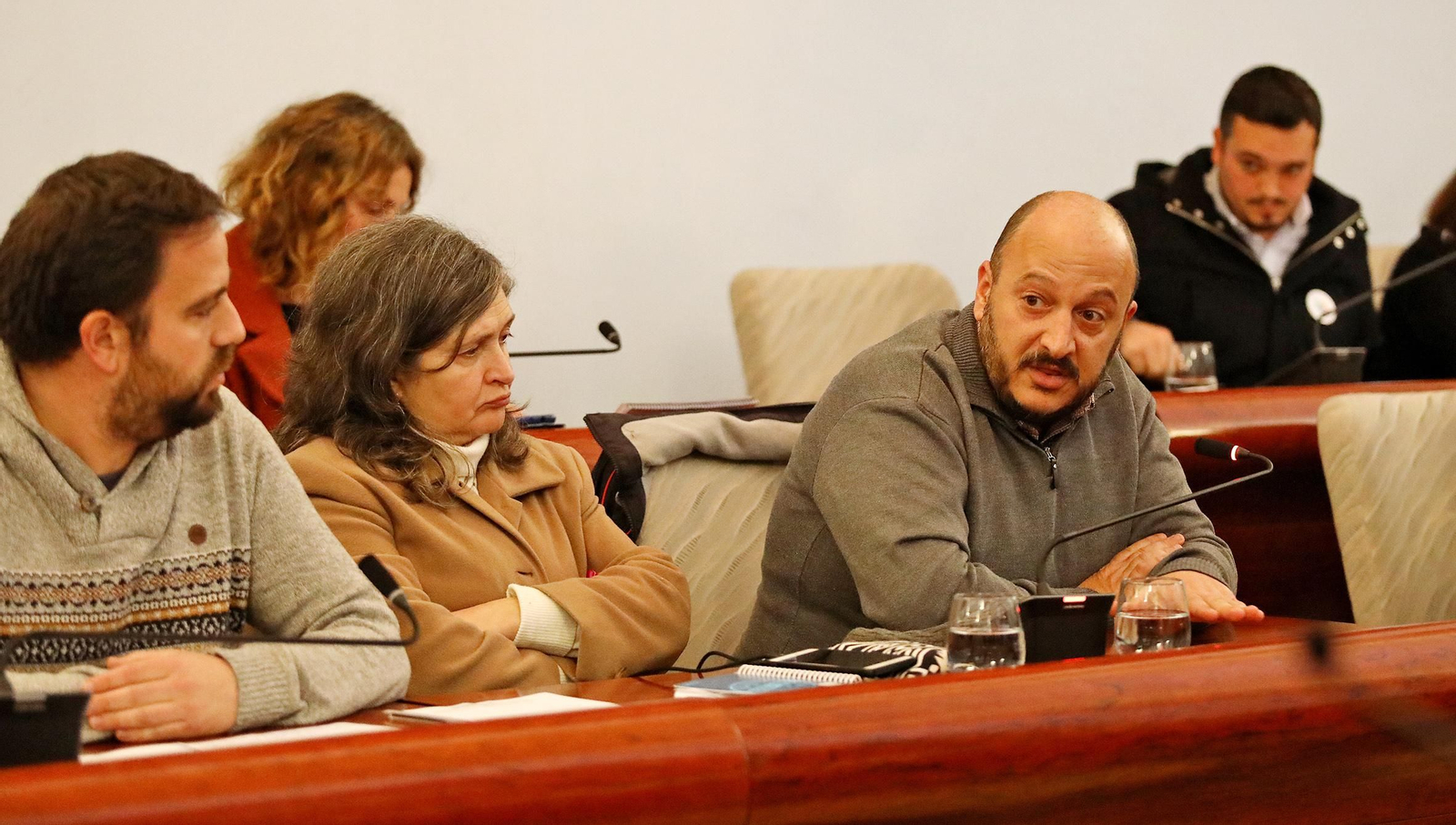 Integrantes de Adelante Jerez, durante el pleno.